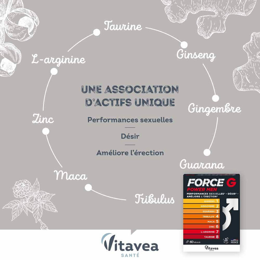Vitavea Santé Force G Sexual Performance of Power Men 60 Capsules