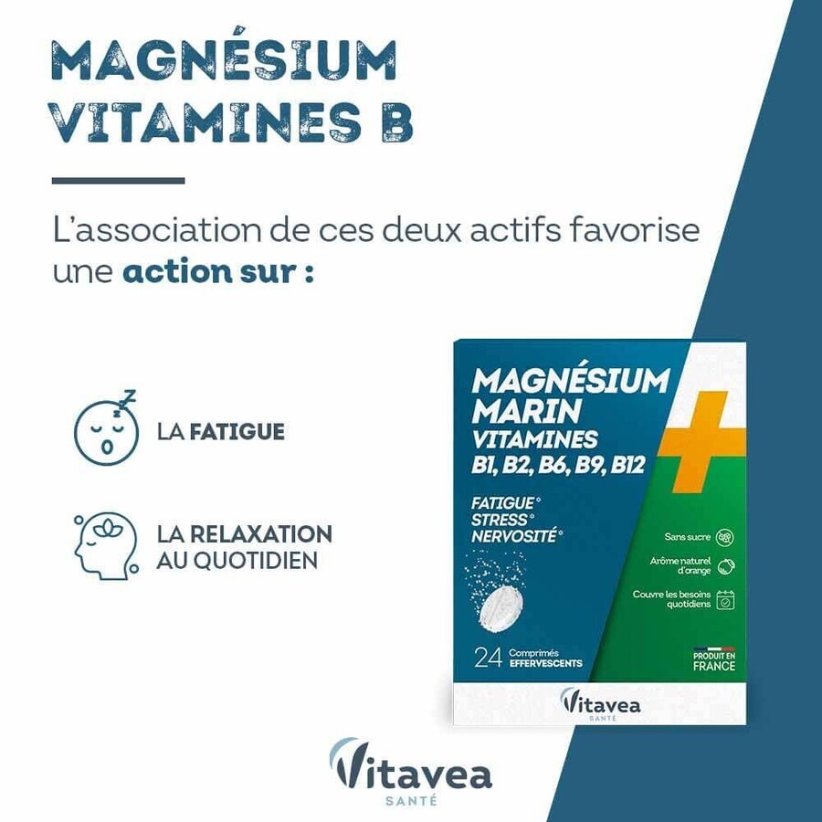 Vitavea Santé Magnesium + Vitaminen B1 B2 B6 Ontspanning 24 tabletten
