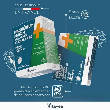 Vitavea Santé Magnesio + Vitaminas B1 B2 B6 Relajación 24 comprimidos