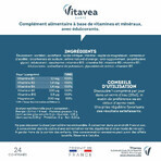Vitavea Santé Magnesium + Vitaminen B1 B2 B6 Ontspanning 24 tabletten Vitavea Santé Magnesium + Vitaminen B1 B2 B6 Ontspanning 24 tabletten