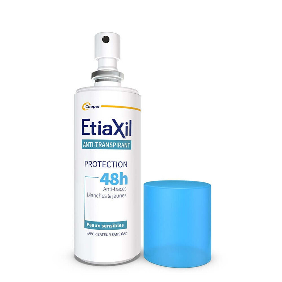 Etiaxil Anti-Transpirant Déodorant Spray Protection 48h Aisselles Transpiration Modérée Peaux Sensibles 100ml