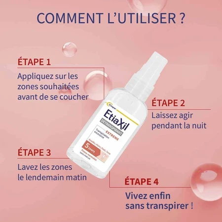 Etiaxil Spray Déodorant Détranspirant Aisselles Mains Pieds Torse 30ml