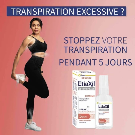 Etiaxil Spray Déodorant Détranspirant Aisselles Mains Pieds Torse 30ml