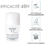 Vichy Deodorant Roll-on Antiperspirant 48h Sensitive or Depilated Skin 2x50ml