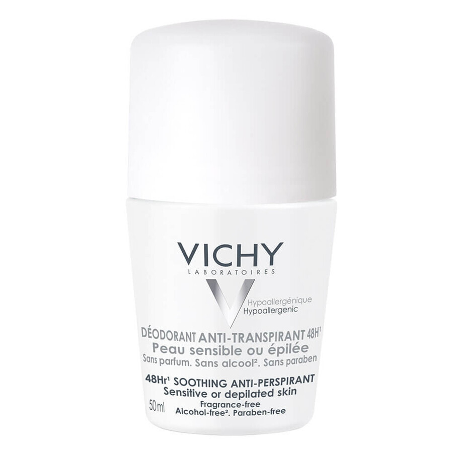 Vichy Deodorant Roll-on Antiperspirant 48h Sensitive or Depilated Skin 2x50ml