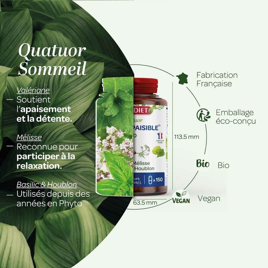 Superdiet Quatuor Sonno Sereno Melissa Biologica 150 Gelule 150 Gélules