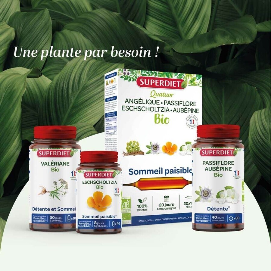 Superdiet Quatuor Sonno Sereno Melissa Biologica 150 Gelule 150 Gélules