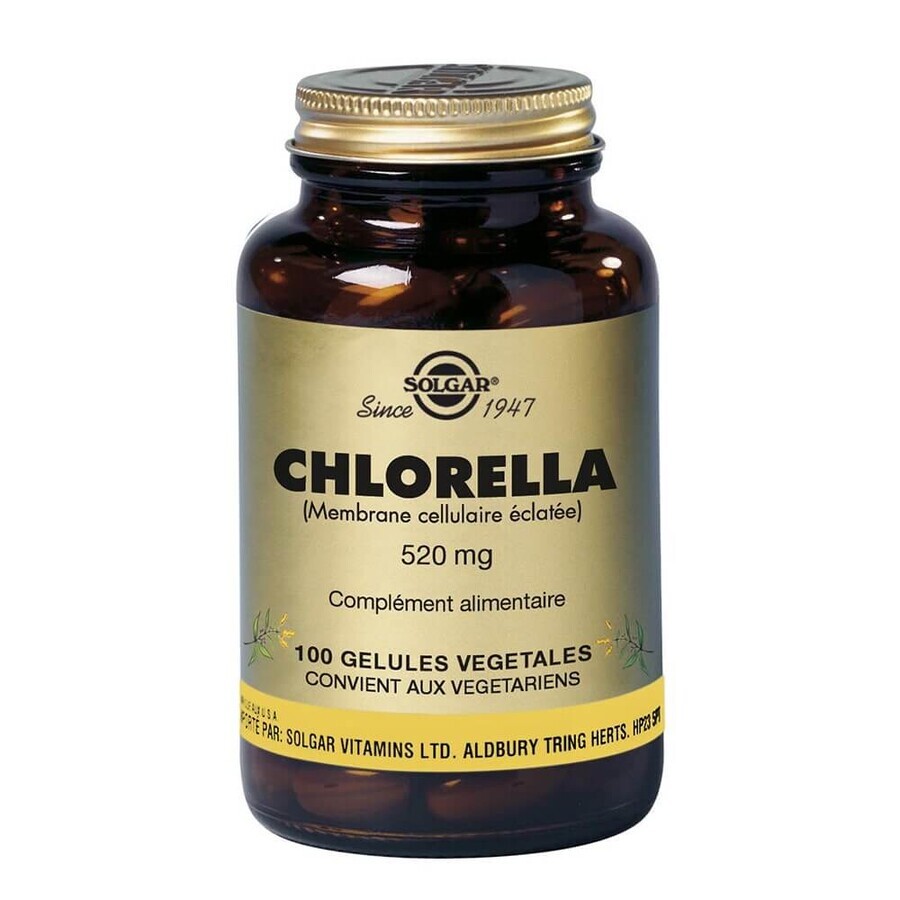Solgar Clorella 100 geluli vegetali Detox Elimination des toxines 100 gélules végétales