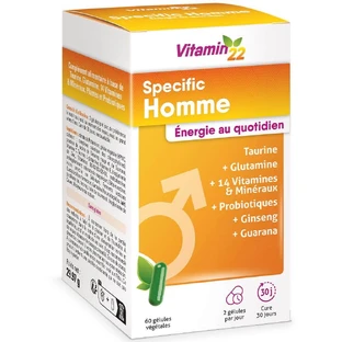 Vitamin'22 Specific for men Daily energy 60 vegetarian capsules