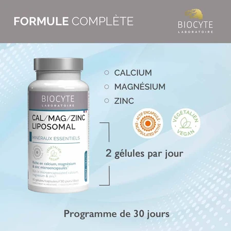 Biocyte Health Cal/mag/zinc liposomal 60 Gelules