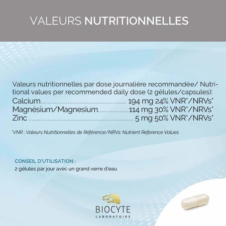 Biocyte Health Cal/mag/zinc liposomal 60 Gelules