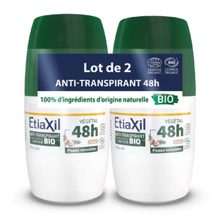 Etiaxil Antitranspirant Deodorant Roll-on mit Kokosnusspflanze Bio Sensitive Skin 2x50ml