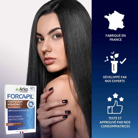Arkopharma Forcapil Keratine Versterkend + Anti-Breekbaar Cheveux et Ongles Abimés 60 capsules