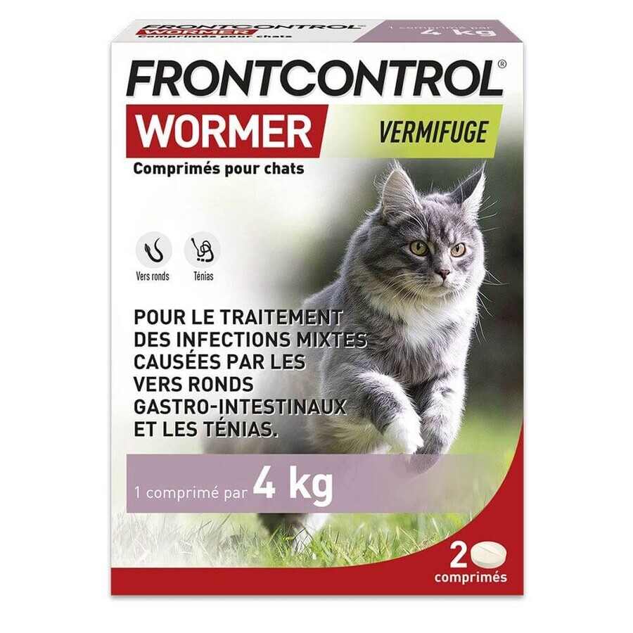 Shop Frontline Frontcontrol Wormer Vermifuge Pour Chat 1 Comprimé par 4kg x2 Frontline Frontcontrol Wormer Vermifuge Pour Chat 1 Comprimé par 4kg x2