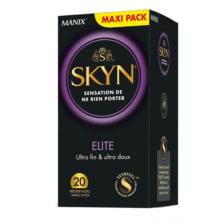 Preservativos Skyn Elite sin látex ultrafinos y ultrasuaves x20