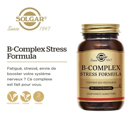 Solgar B-Complex Stress Complex Formula Relaxation Sommeil 90 Tablets