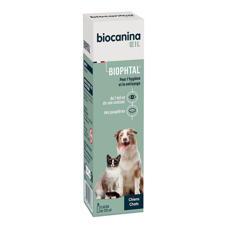 Biocanine Biophthalmische Hygiene und Augenpflege für Hunde und Katzen 125 ml