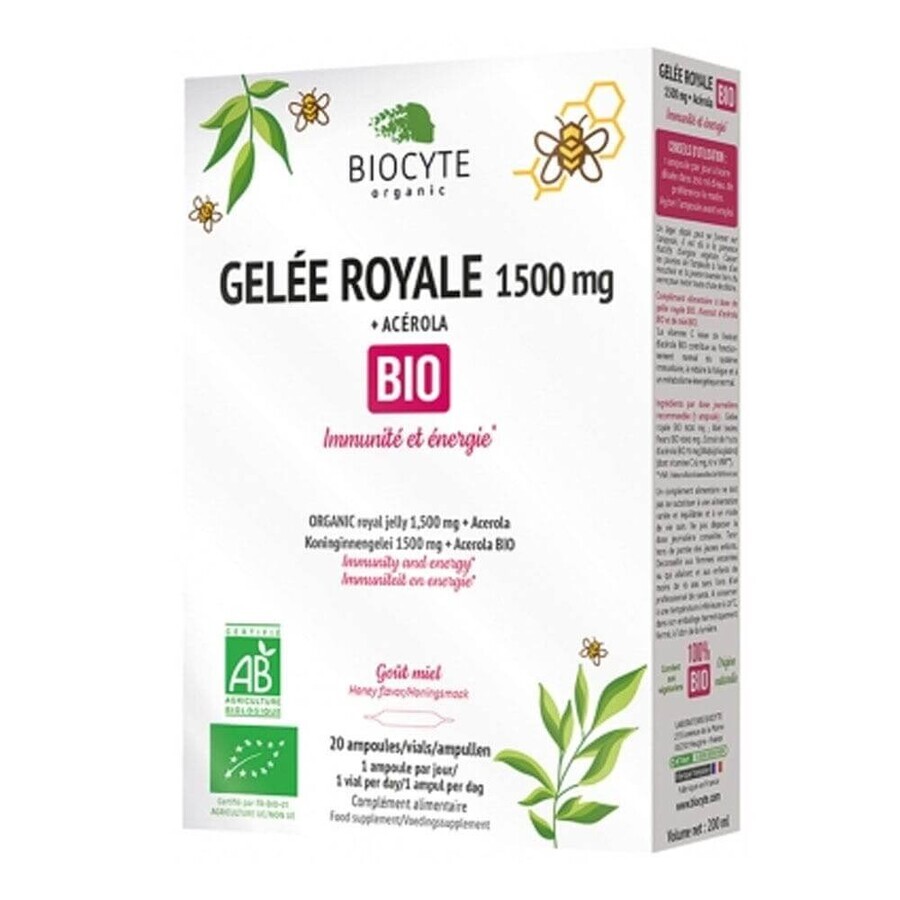 Biocyte Jalea Real 1500 mg + Acerola Bio 20 ampollas