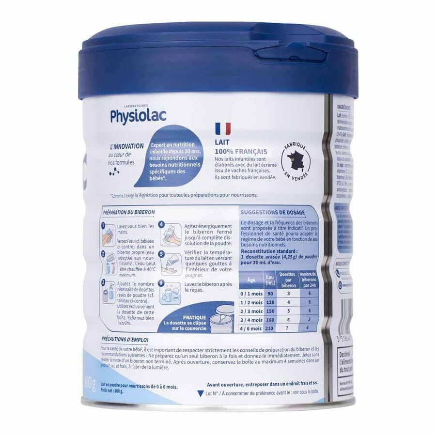 Physiolac 1 Milchpulver 0 bis 6 Monate 800g