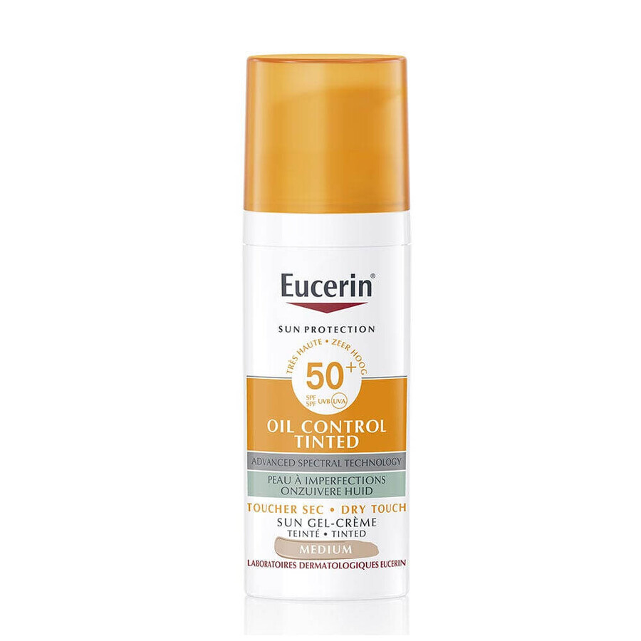 Winkel op Eucerin Zonbescherming Olie Controle Getinte Gel Crème SPF50+ Medium 50ml Eucerin Zonbescherming Olie Controle Getinte Gel Crème SPF50+ Medium 50ml