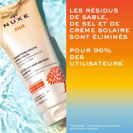 Nuxe Sun Champú de ducha hidratante para después del sol para cuerpo y cabello 200ml