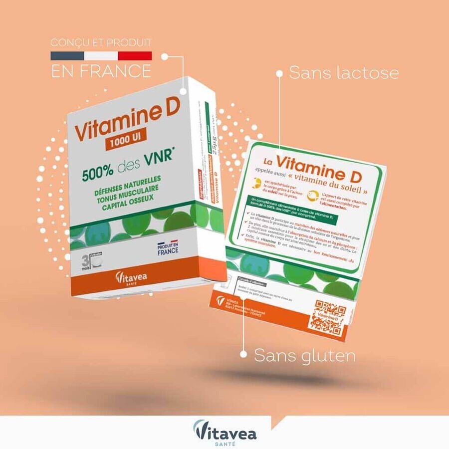 Vitavea Santé Vitamine D 1000 UI 90 comprimés