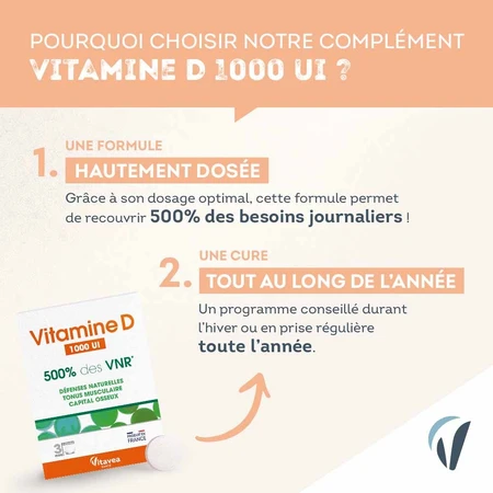 Vitavea Santé Vitamine D 1000 UI 90 comprimés