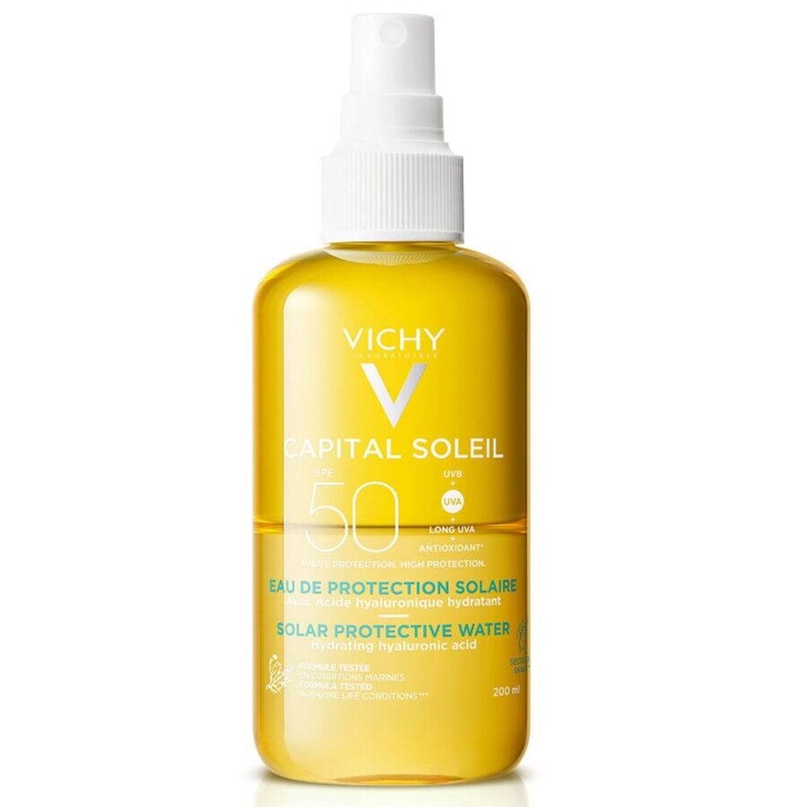 Cumpără Vichy Capital Soleil Apă hidratantă cu protecție solară Spf50 200 ml Vichy Capital Soleil Apă hidratantă cu protecție solară Spf50 200 ml