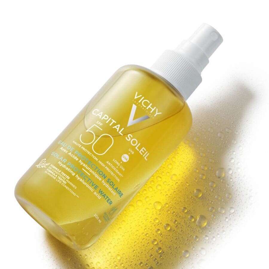 Vichy Capital Soleil Apă hidratantă cu protecție solară Spf50 200 ml Vichy Capital Soleil Apă hidratantă cu protecție solară Spf50 200 ml