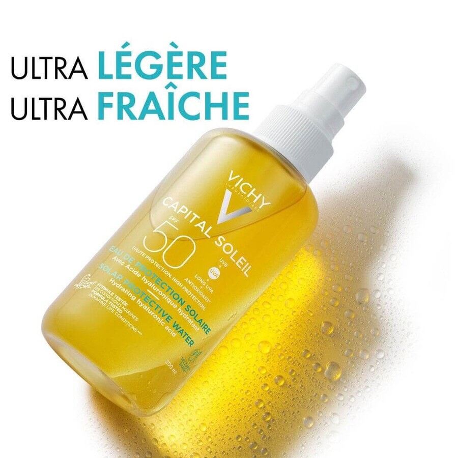 Vichy Capital Soleil Apă hidratantă cu protecție solară Spf50 200 ml Vichy Capital Soleil Apă hidratantă cu protecție solară Spf50 200 ml