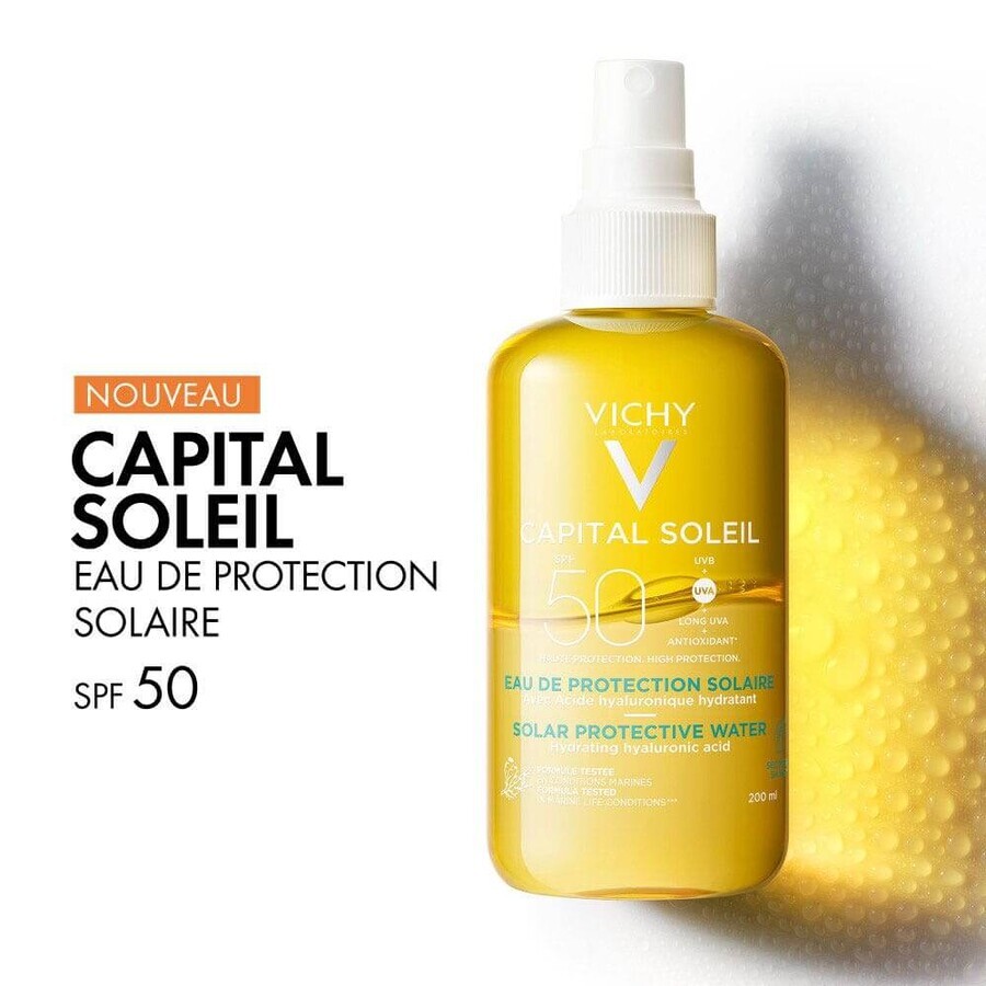 Vichy Capital Soleil Apă hidratantă cu protecție solară Spf50 200 ml Vichy Capital Soleil Apă hidratantă cu protecție solară Spf50 200 ml