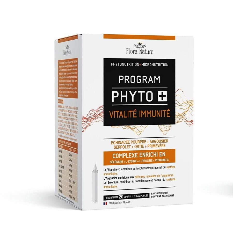 Flora Natura Program Phyto+ Immune Vitality 20 10 ml Drinkable Ampoules