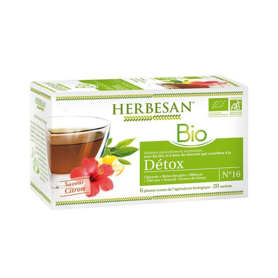 Herbesan Infusion Chicoree Bio Detox Aroma Zitrone 20 Portionsbeutel