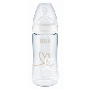 Nuk First Choice+ with temperature control Silicone baby bottle size M Heart 0 to 6 months 300 ml
