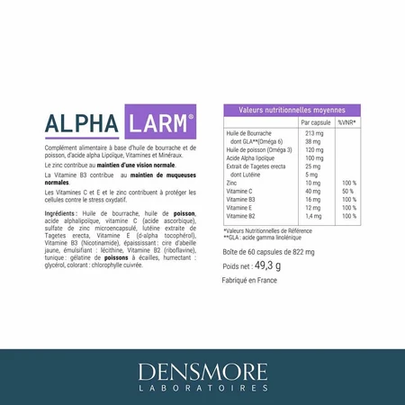 Densmore Suveal Alphalarm vision maintenance and normal muccose 60 capsules