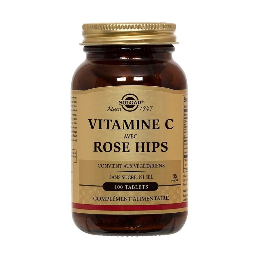 Solgar Vitamina C y Rosa Mosqueta Défenses immunitaires 100 comprimidos