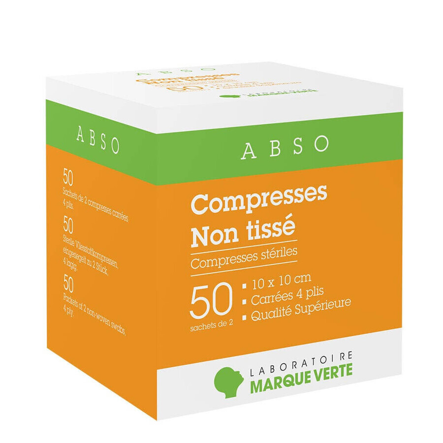 Marque Verte Abso Compresse in tessuto non tessuto 10x10cm 50 bustine da 2