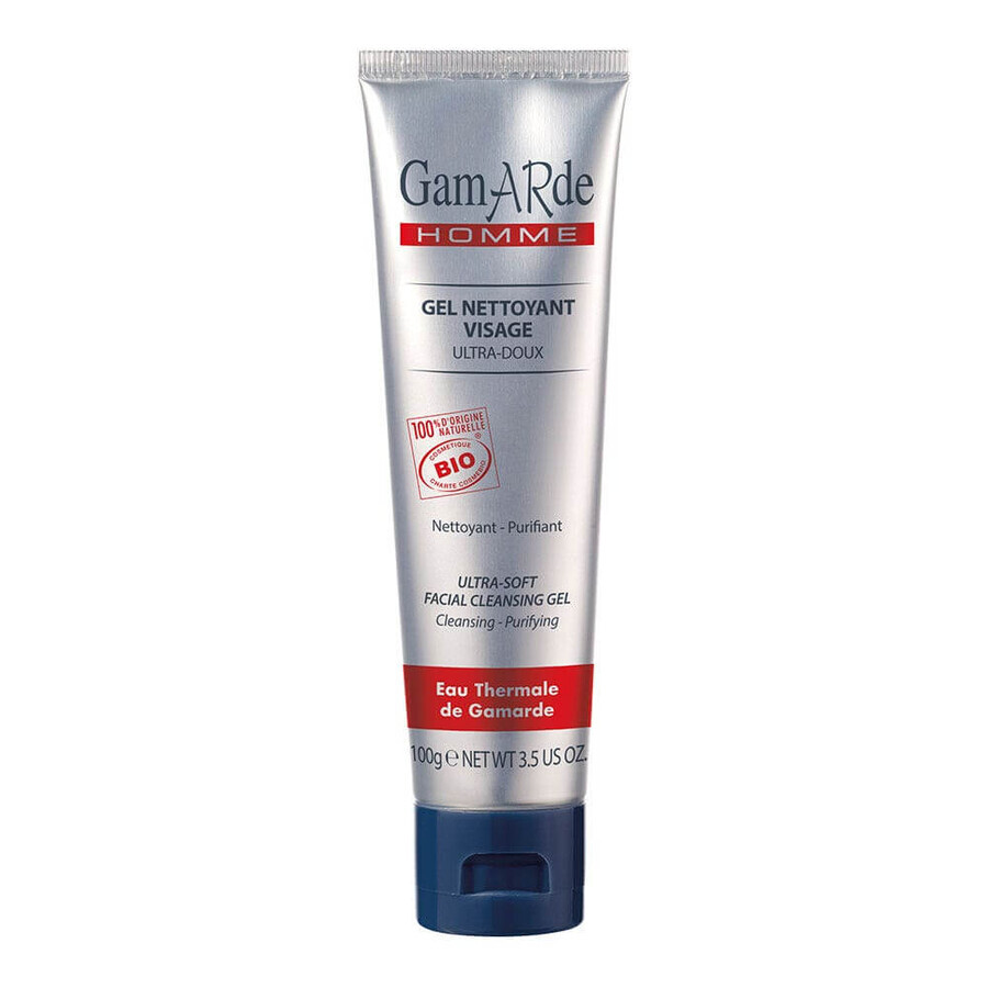 Gamarde Men's Face Cleansing Gel Ultra Delicate Organic Ultra Doux 100g