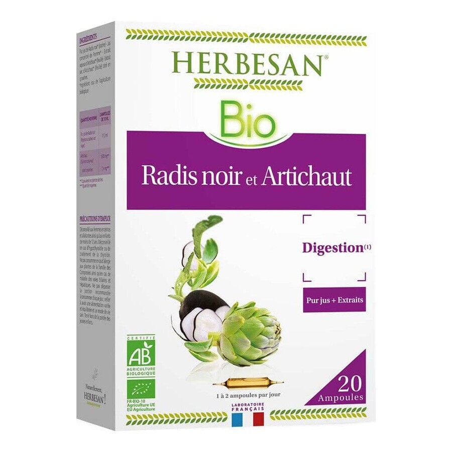 Cumpără Herbesan Radis Noir Et Artichaut Bio Digestion 20 fiole Herbesan Radis Noir Et Artichaut Bio Digestion 20 fiole