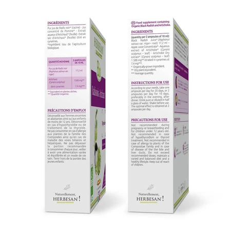 Herbesan Radis Noir Et Artichaut Bio Verdauung 20 Ampullen