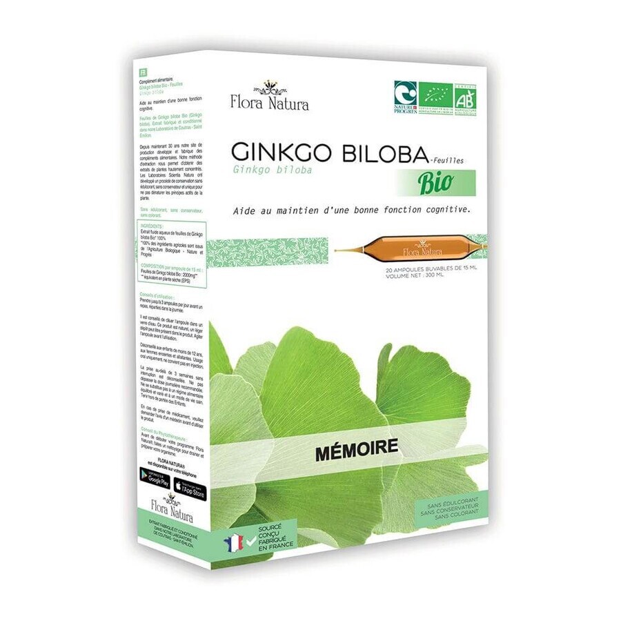 Flora Natura Bio Ginkgo Biloba Speicher 20 Fläschchen
