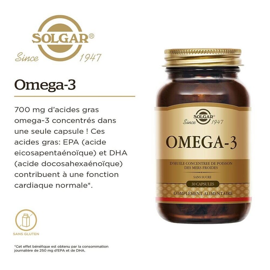 Solgar Omega-3 3 Cardiovasculaire 30 capsules