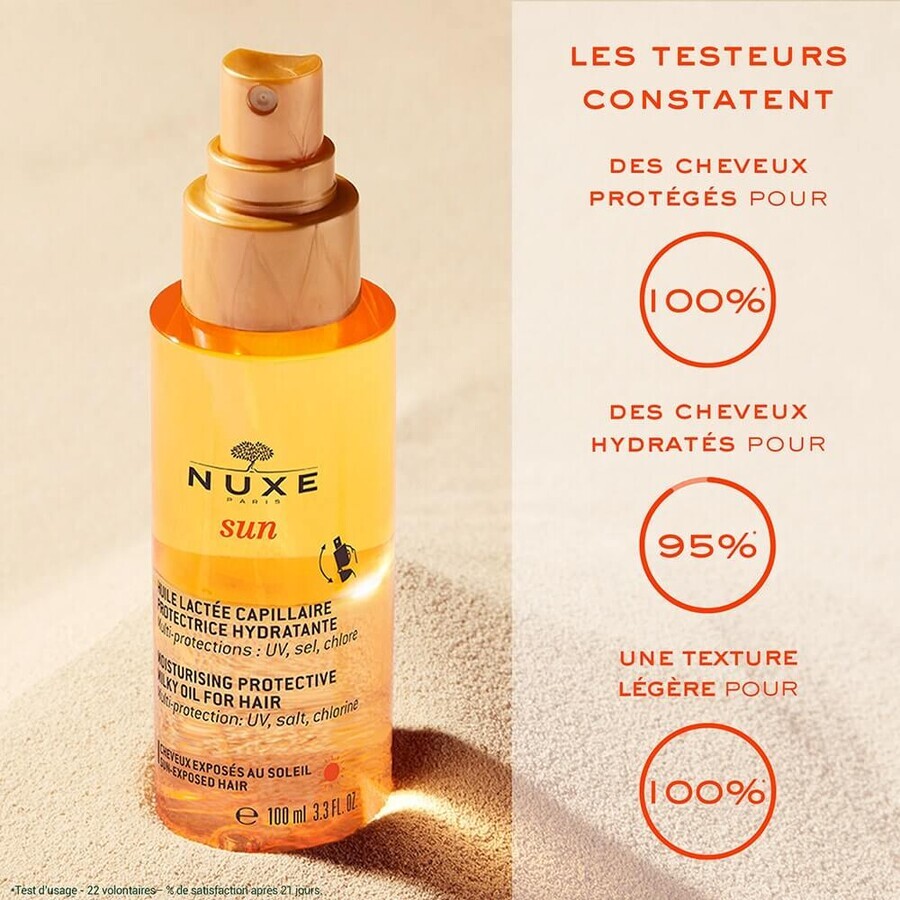 Nuxe Sun Huile Lactée Capillaire Protectrice Hydratante 100ml
