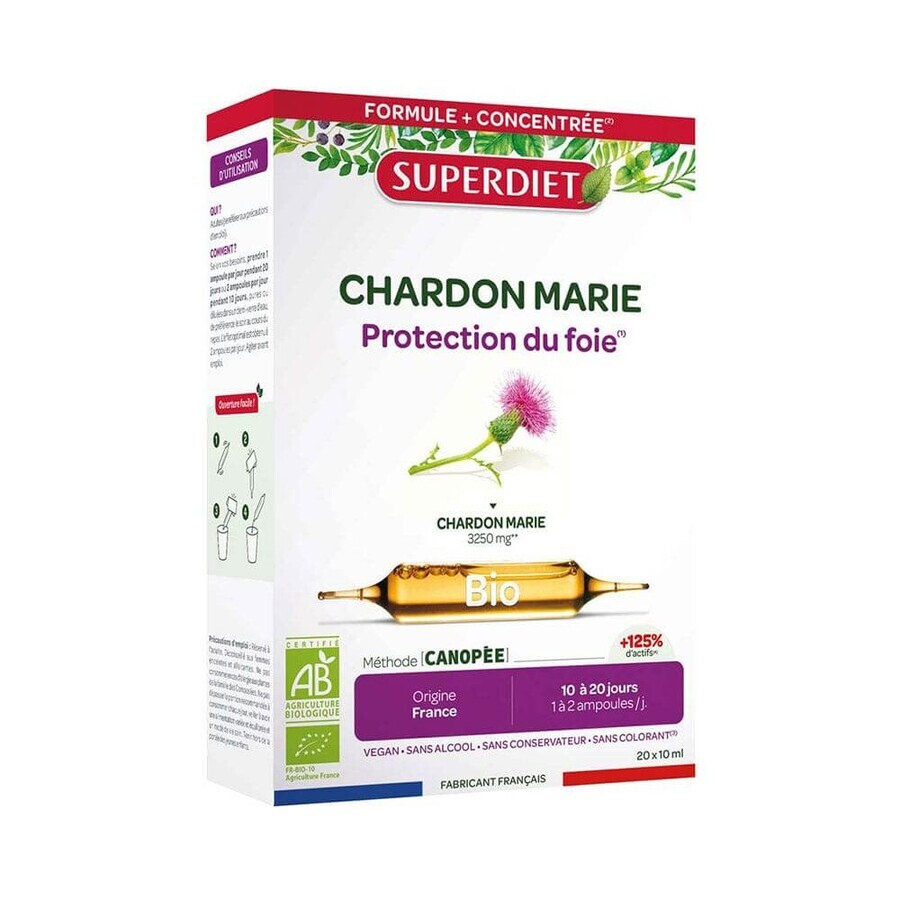 Superdiet Cardo Mariano Digestione Organica 20 Fiale Protection Du Foie 20 Ampoules