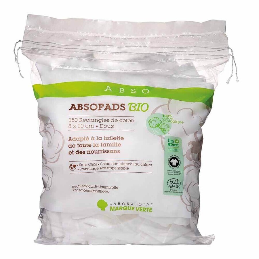 Acquista Marque Verte Abso Absopads Rettangoli di cotone 8x10 cm x200 Marque Verte Abso Absopads Rettangoli di cotone 8x10 cm x200