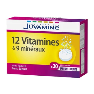 Juvamine 12 Vitaminas y 9 Comprimidos Efervescentes 30 Minerales