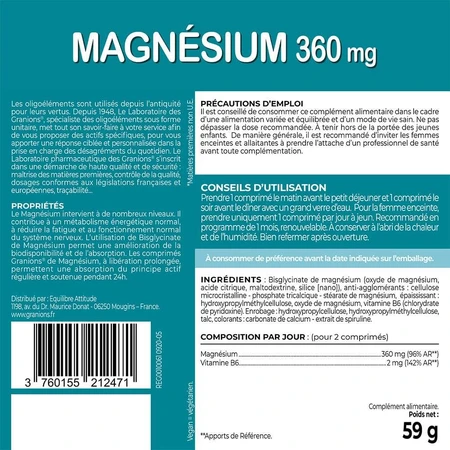 Granions Magnesio Estrés Sueño Cansancio 60 comprimidos
