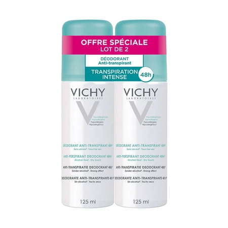 Vichy Deodorant Antiperspirant 48H Spray 2x125ml