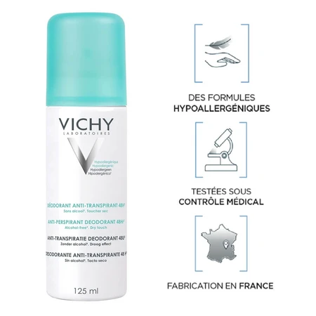 Vichy Deodorant Antiperspirant 48H Spray 2x125ml