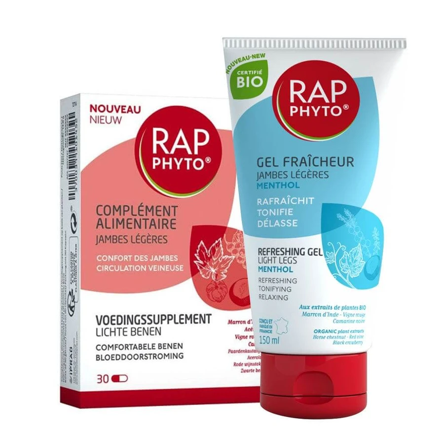 Rap Phyto Nahrungsergänzungsmittel Light Legs + Bio-Menthol-Gel